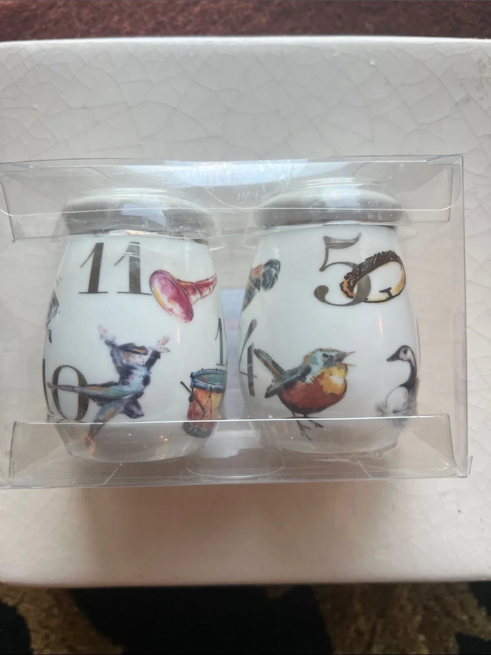 Better Homes & Gardens Porcelain Holiday Edition Salt & Pepper Shaker NWT